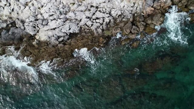 Waves Breaking on The Rocks  Bodrum,Muğla,Turkey