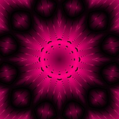 shades of bright neon pink and purple pink coloured abstract patterns shapes and geometric design on a black background 