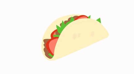 Vector Isolated Illustration of a Taco. Taco Flat Icon