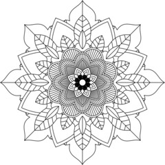 Easy Mandala coloring book simple and basic for beginners, seniors and children. Set of Mehndi flower pattern for Henna drawing and tattoo. Decoration in ethnic oriental, Indian style.