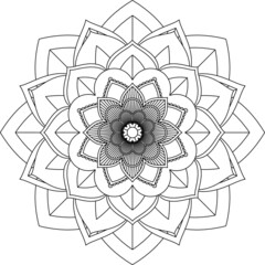 Easy Mandala coloring book simple and basic for beginners, seniors and children. Set of Mehndi flower pattern for Henna drawing and tattoo. Decoration in ethnic oriental, Indian style.