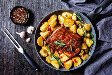 American roasted pork loin with baked potato