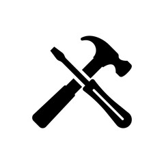 screwdriver and hammer icon design vector template