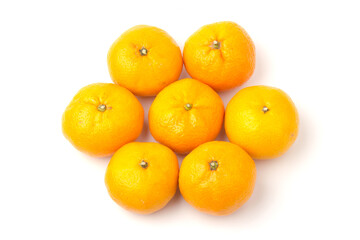 Mandarin-Honey Murcott oranges on white background, Golden orange to celebrate the Chinese festival.