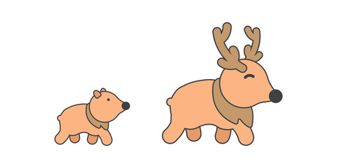 Obraz premium Cute Reindeer cartoon character, Vector illustration of Reindeer. 