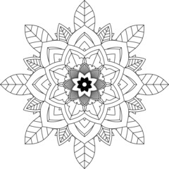 Easy Mandala coloring book simple and basic for beginners, seniors and children. Set of Mehndi flower pattern for Henna drawing and tattoo. Decoration in ethnic oriental, Indian style.
