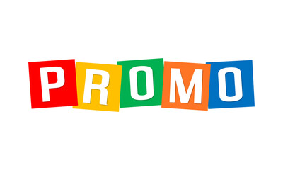 promo, vector banner in colorful squares