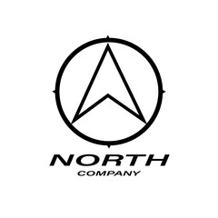 vector illustration of north logo design drawn with triangle direction