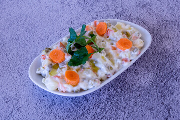Appetizer plate on wooden background