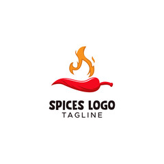 Spices chilli logo design template