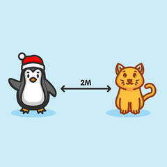 social distancing animal concept design