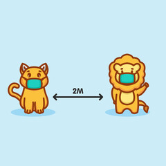 social distancing animal concept design