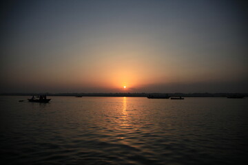 Naklejka na ściany i meble Sunset on the Ganges