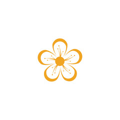 Beauty plumeria icon flowers design illustration Template