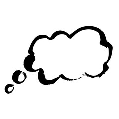 Hand drawn brush grunge speech bubble. Vector illustration.