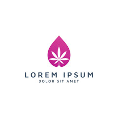 drop and cannabis negative space logo design