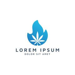 fire and cannabis negative space logo design