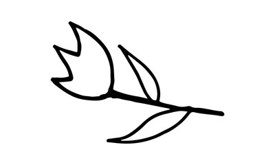 Obraz premium Doodle illustration of flower. Spring season. Hand drawn simple element. St Vaentines or mothers day greeting card