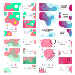 Abstract identity set. Banner, A4 blank, business card. Vector illustration. Abstract background for banner or flyer.