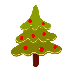 Christmas tree. Vector illustration for New Year and Christmas. Spruce, fir tree. Picea.