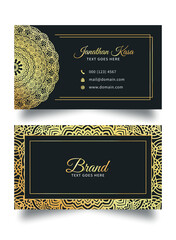 Business card template with floral abstract background