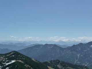 Fototapeta na wymiar Mountain panorama from Rotwand mountain, Bavaria, Germany