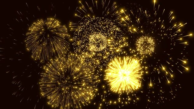 gold fireworks explosion celebration night loop