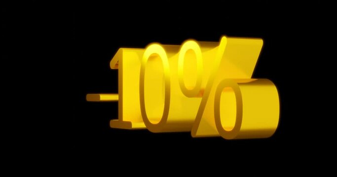 3d render with gold lettering -10 percent