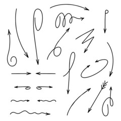 Sketch vector doodle set arrows for decorative design. line icons set vector illustration.