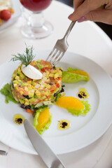 Fresh green mix avocado salad