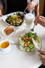 Two women having lunch