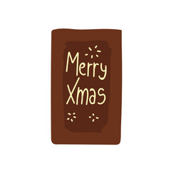merry xmas greeting card lettering icon isolated design