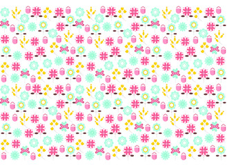 colored flowers, vector illustration on a white background