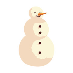 christmas snowman character icon isolated design