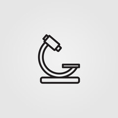 Simple microscope vector icon illustration in line style.
