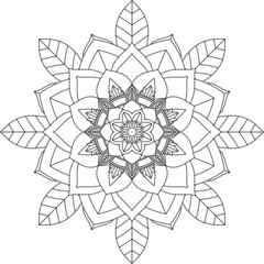 Easy Mandala coloring book simple and basic for beginners, seniors and children. Set of Mehndi flower pattern for Henna drawing and tattoo. Decoration in ethnic oriental, Indian style.