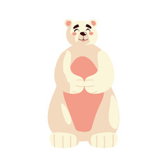 cute polar bear cartoon animal icon isolated design