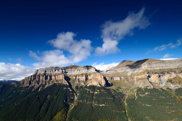 Views of parts of the Ordesa valley from the viewpoints, Aragonese Pyrenees, Spain
