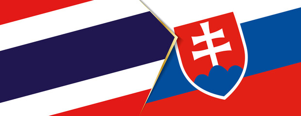 Thailand and Slovakia flags, two vector flags.