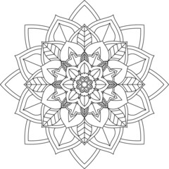 Easy Mandala coloring book simple and basic for beginners, seniors and children. Set of Mehndi flower pattern for Henna drawing and tattoo. Decoration in ethnic oriental, Indian style.