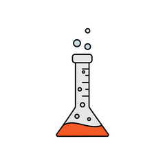 flask test tube chemistry line icon. element of bacterium virus illustration icons. signs symbols can be used for web logo mobile app UI UX