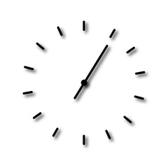 Clock icon in trendy flat style isolated on background. 