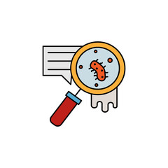pathogen bacteria magnifying glass line icon. element of bacterium virus illustration icons. signs symbols can be used for web logo mobile app UI UX