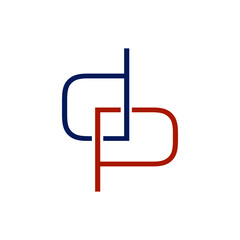 Initial dP Letter Logo Design isolated on white background