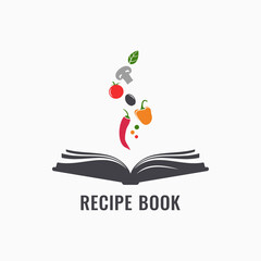 Recipe book with vegetables. Cookbook of recipes