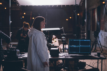Obraz premium Director at work on the set. The director works with a group
