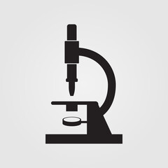 Microscope icon isolated on white background. Scientific research, biology symbol for web site, app, logo design.