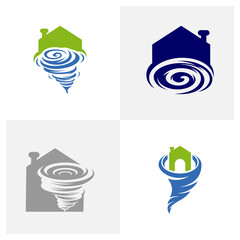 Set of House Tornado logo vector template, Creative Twister logo design concepts, icon symbol, Illustration