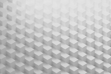 White pattern with geometric arrangement of cubes