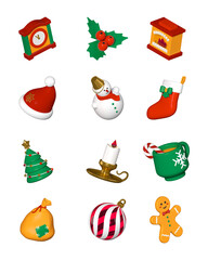 Happy New Year - modern colorful 3d icons set